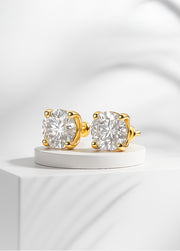 lab diamond studs 14k yellow gold