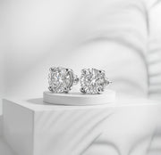 lab diamond studs 14k white gold