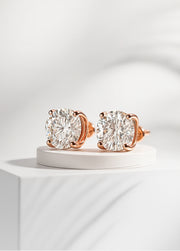 lab diamond studs 14k rose gold