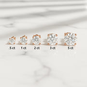 lab diamond studs 14k rose gold
