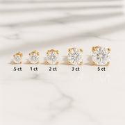 lab diamond studs 14k yellow gold