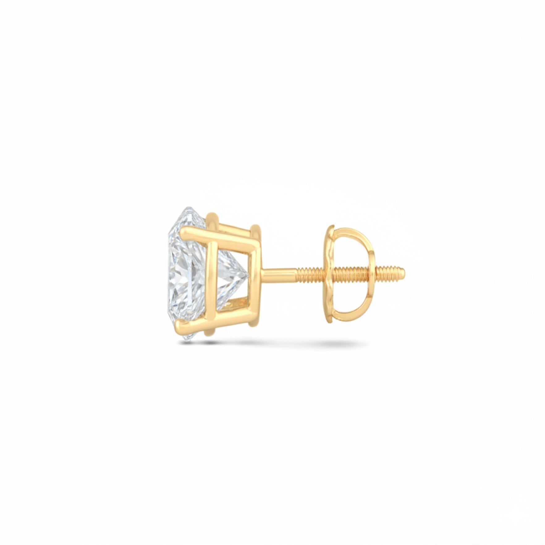lab diamond studs 14k yellow gold